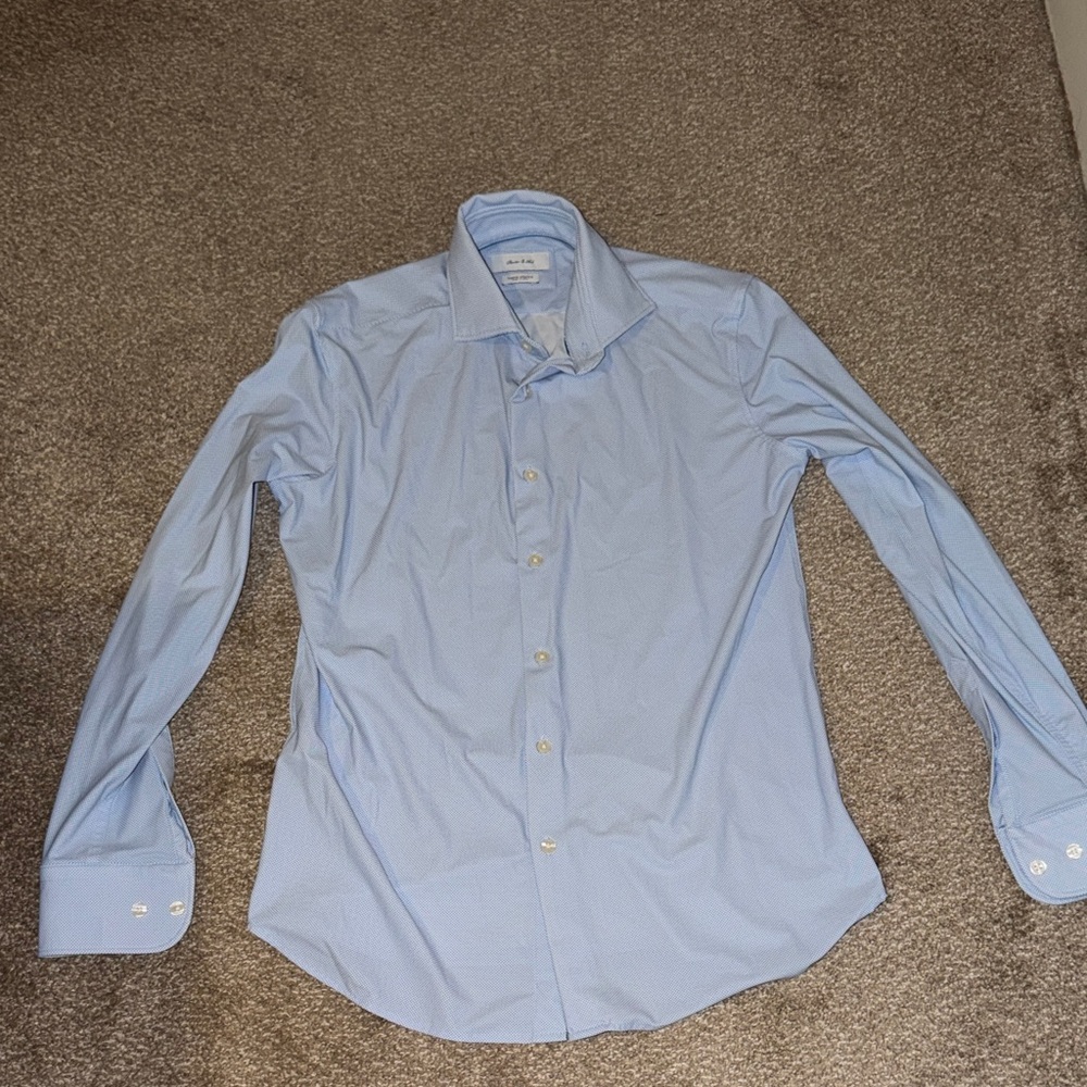 Porter and Ash Men's Sky Blue long sleeve button down Shirt